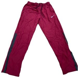 Nike Pants Women XL Red Gray‎ Track Suit Windbreakers Joggers Dri Fit Unlined